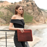 Leather laptop case red by Mayacraft